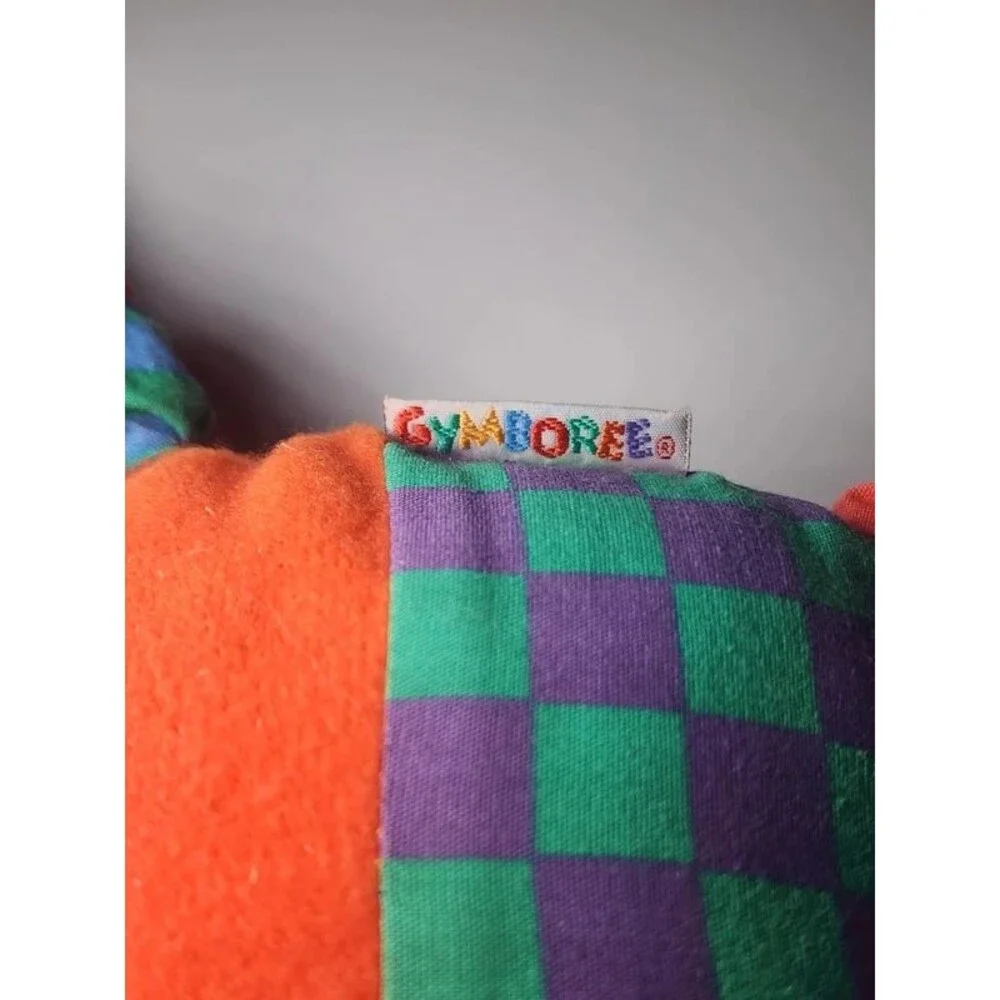 Gymboree Gymbo Baby Clown Plush Doll 16” Color Block Pockets Vintage Stuffed Toy